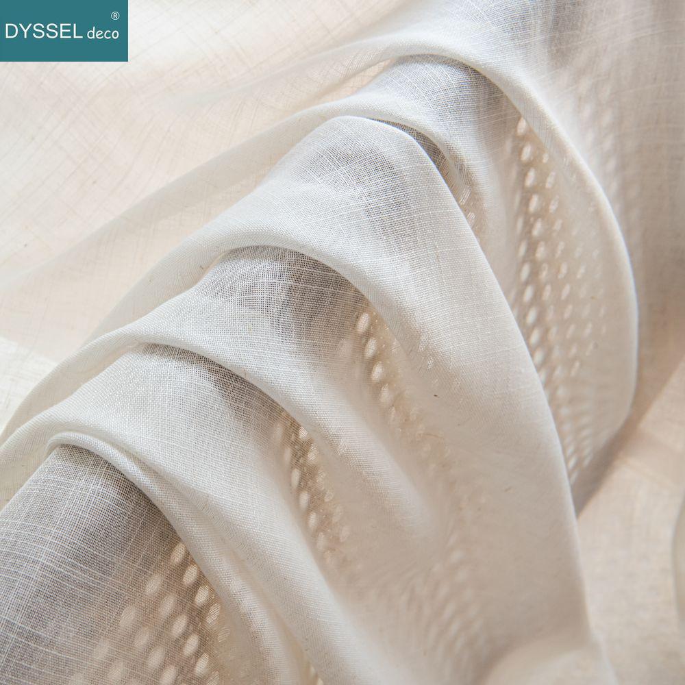 Modern White Linen Solid Sheer European Style Window Curtains with Rod Pocket Grommet for Living Room And Bedroom Decor