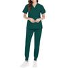 Ladies' Comfortable And Casual Solid Color Short Sleeved Pants Protective Suit Set