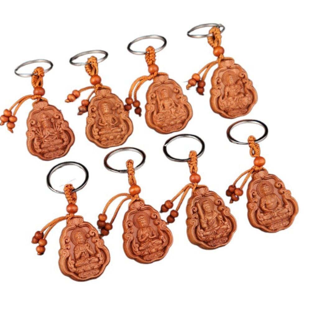Бог-хранитель Персиковое дерево Брелок Религия Деревянный брелок Брелок для автомобиля