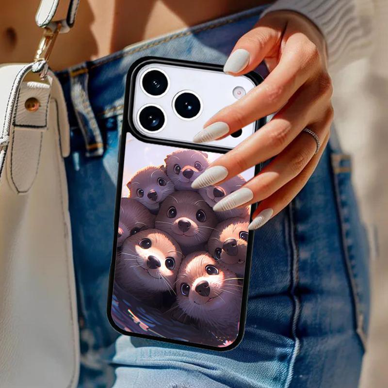 Animal otter Phone Case For iPhone 17 Air 14 15 13 12 Max Cover For Apple 14 15 16 16e 11 Pro Max Plus Coque