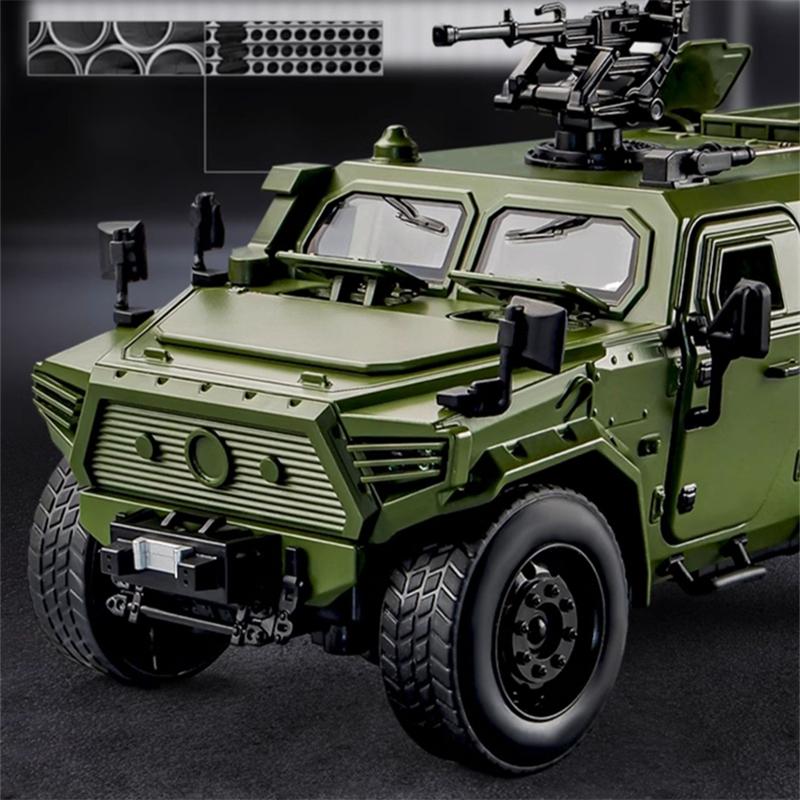 1:18 Военная Бронированная Машина из Сплава Модель Литьевой Металл Танк Взрывозащищенная Машина Внедорожники Модель Звук Свет Детские Игрушки Подарок