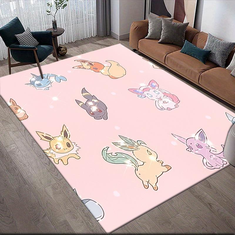 Pokémon Combo Anti-Slip Floor Mat, Rectangular Carpet for Game Room, Bedroom & Living Zone, Home Decor