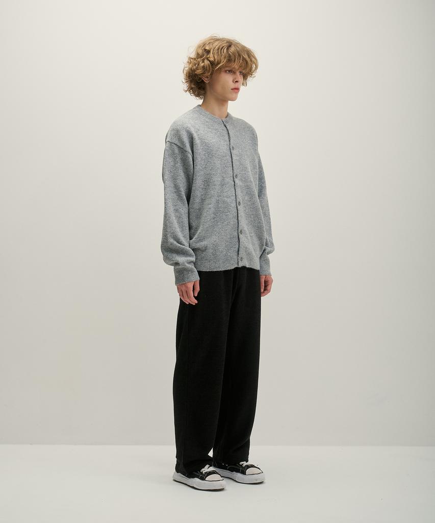 GNOK Wool Round Neck Knit Cardigan [Gray]