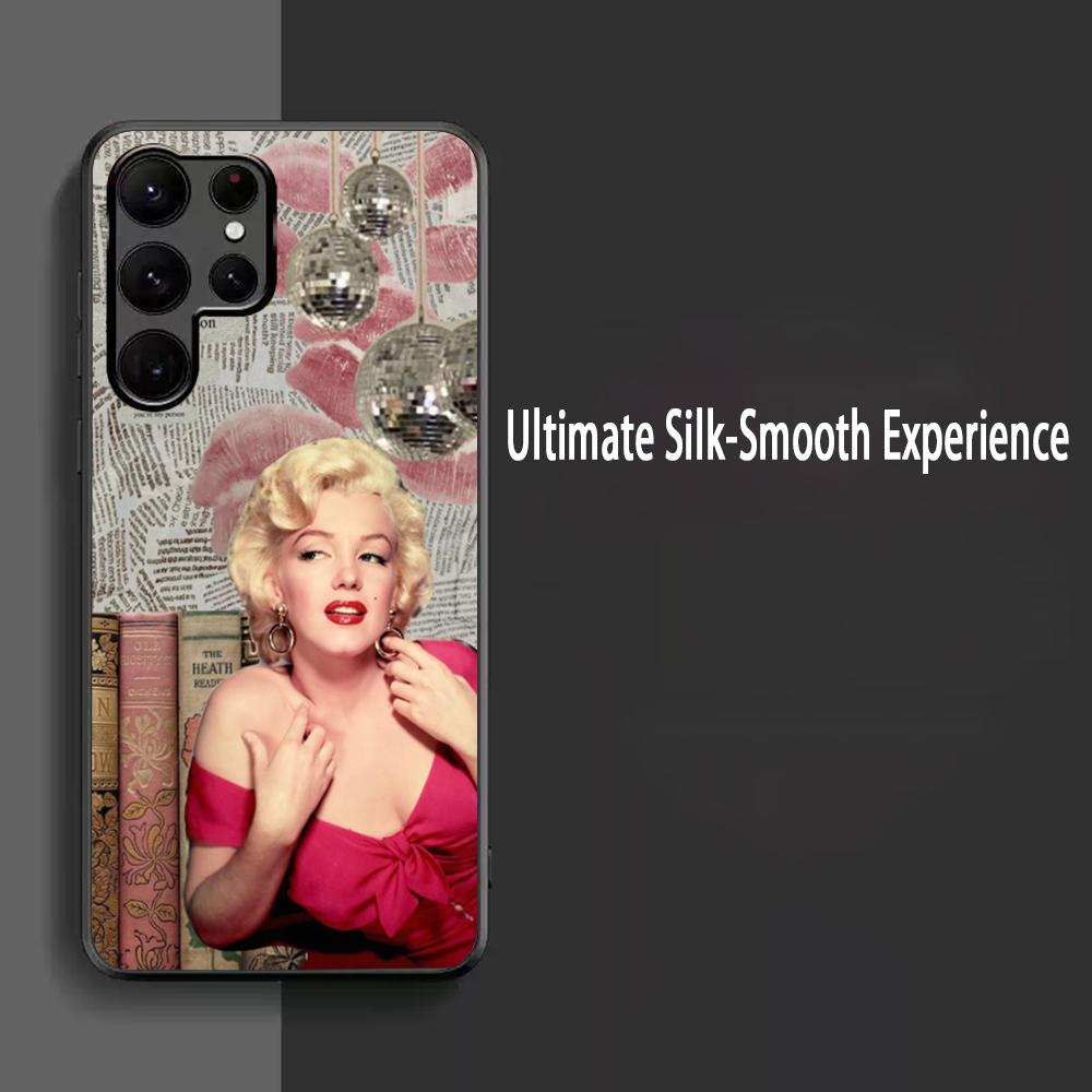 Чехол для телефона с изображением секс-звезды Мэрилин Монро для Samsung Galaxy S25 S24 S23 S22 S21 S20 Plus Ultra Note20 Мягкий Черный