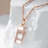 Классическое квадратное колье-подвеска для женщин цвета розового золота с аксессуарами из натурального циркона, простая подвеска, повседневные украшения