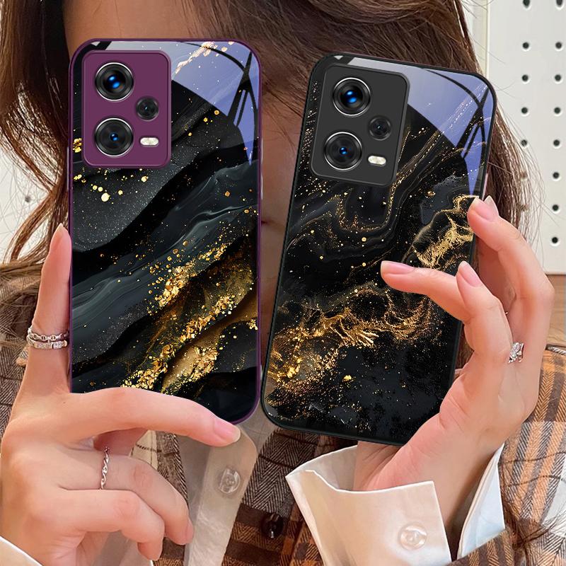 Темный Позолоченный Черный Для Xiaomi 14 Ultra 13 Lite Redmi Note 13 11 Pro 12 Plus Poco X6 3 Pro F4 6 GT Чехол для телефона из закаленного стекла