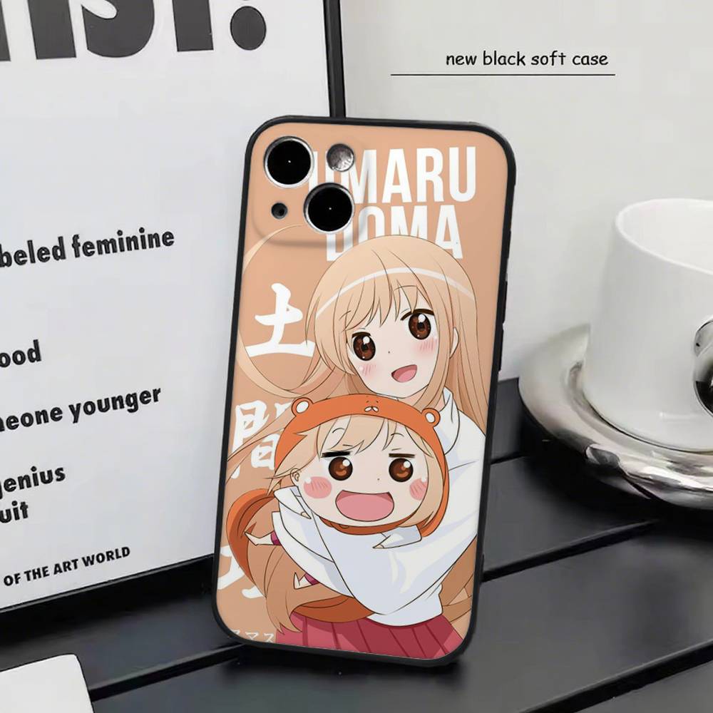 Doma Umaru Для iPhone 13,17,11,12,16,14,15,Plus,Pro Max Мягкий Силиконовый Черный Чехол для Телефона