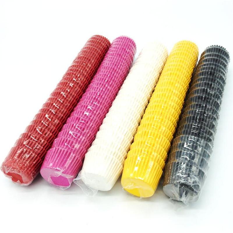 500 шт./лот мини-бумажные формочки для шоколада, формочки для кексов, тортов, однотонные 3,5 см х 2,5 см