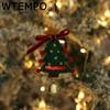 WTEMPO 2 шт. Рождественские подарки ручной работы Плюшевые подвески в виде елки Рождественские украшения Новогодние колокольчики Подвесные украшения для интерьера автомобиля