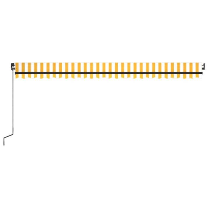 Maison Exclusive - Auvent manuel rétractable avec LED 500x300 cm Jaune et blanc