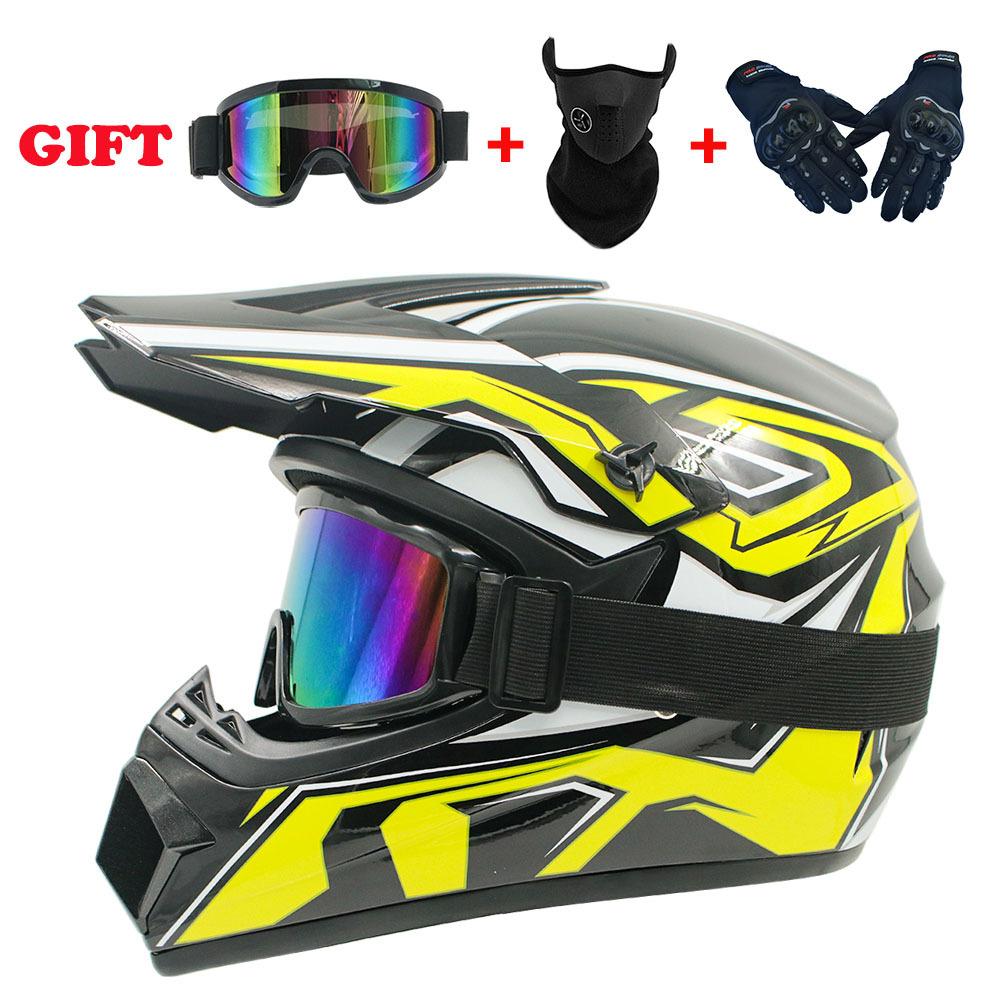 24 стиля, мужской шлем для мотокросса, профессиональные внедорожные мотоциклетные шлемы, велосипедный полный шлем, одобренный DOT, 1 + 3 шт.