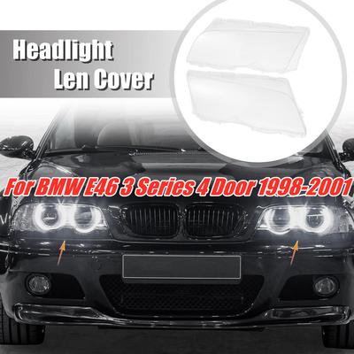 Крышка фары автомобиля Абажур Корпус для BMW E46 3 серии 4 двери 1998-2001 Прозрачная крышка линзы фары