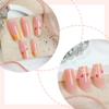 Strawberry Print Orange Tone Press-On Nails, Medium-Long Length, Women's Wearable Manicure