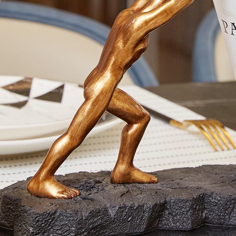 European Luxury Resin Wine Rack Ornament for Home & Study Decor