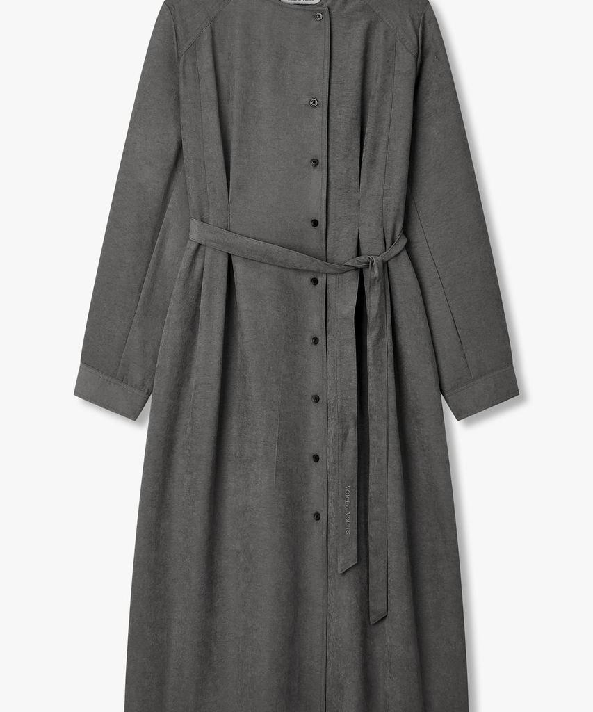 Bobeu Belt Detail Soft Touch Dress _Charcoal_7156337003