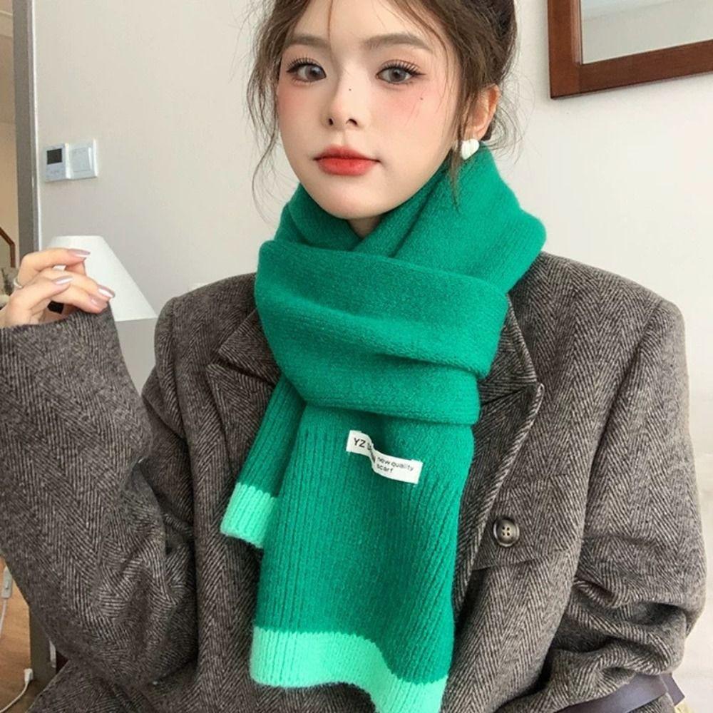 Warm Winter Wool Scarves Korean Style Women Cashmere Shawl Elegant Multicolor Knitted Scarf  Female