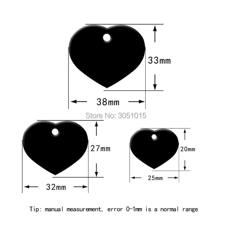 20 шт. Идентификационный жетон для собаки с гравировкой, на заказ, жетоны для питомцев, для собачьих аксессуаров, персонализированная адресная табличка в форме сердца, украшение для ошейника