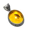 Baltic Amber Gemstone 925 Sterling Silver Gift Jewelry Pendant 1.97"