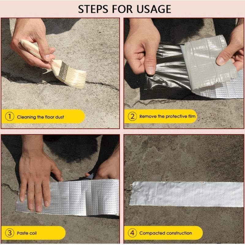 Aluminum Foil Tape, Butyl Waterproof Tape, Super Fixed Repair Wall Cracks Easy To Use