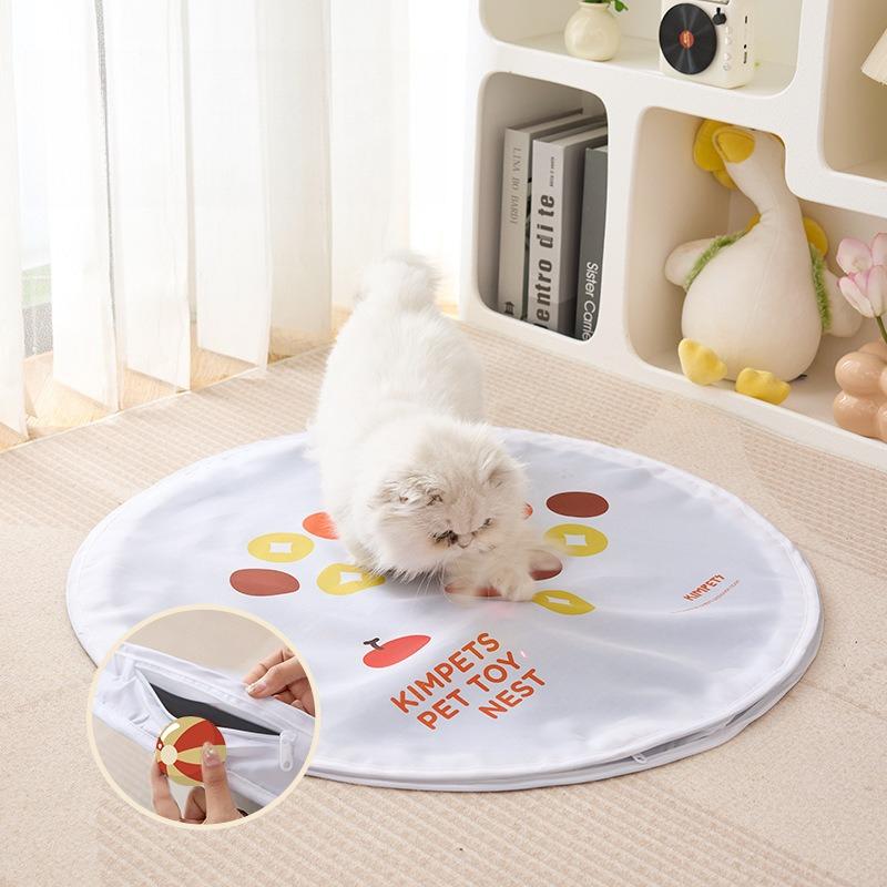 Cat Hunting Cover Toy Automatic Teasing Cat Ball Foldable Self‑play Boredom Relief Physical Consume Pet Toy