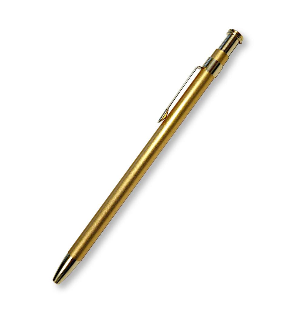 Slim Leather Pen Case In with a Metal Pointer and a Slim 60 Gold Ballpoint Pen Set Red, (ASR-701S-SV60KBP)