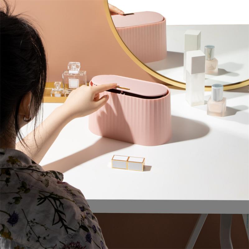 Настольный мусорный бак для спальни, маленький, большой емкости, двойной мешковины, легкий, роскошный, 2024, пресс-мусорный бак для офиса, новый мусорный бак