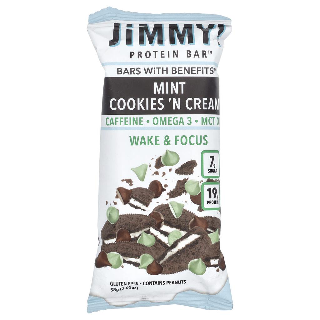JiMMY! Infused Bar, Protein Bar, Mint Cookies 'N Cream, 4 Individual Bars, 58 G (2.05 Oz) Each