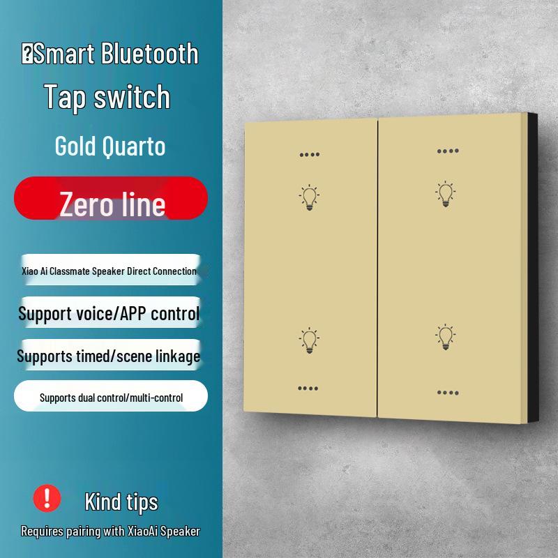 Умный Bluetooth Mesh-переключатель с двойным управлением Xiaoai Tongxue, Single Zero Fire, четырехсторонний, совместимый с панелью Mijia.