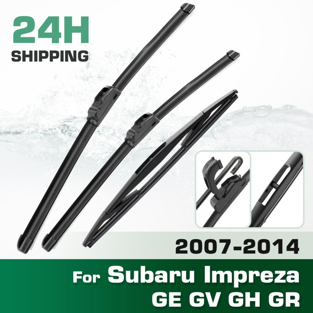 For Subaru Impreza GE GV GH GR 2007-2014 2008 Wiper Front & Rear Wiper Blades Windshield Windscreen Window Brushes 24"+16"+16