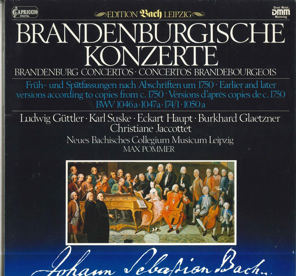 LP Record MAX POMMER NEUES BACHISCHES COLLEG  Die Brandenburgische Konzerte 415638 CAPRICCIO 1984 Germany Classical Used