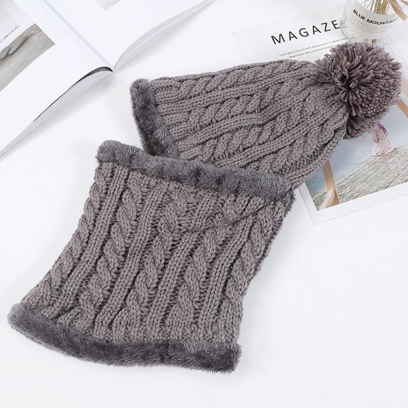 Осенне-зимняя многофункциональная шапка, шарф, цельная защита ушей, теплая вязаная шапка, женская, двухслойная, плюшевая, Fried Dough Twists, шерстяная шапка