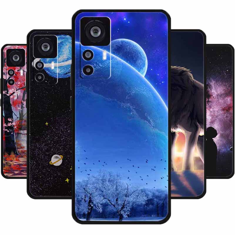 Для Xiaomi 12T Pro 6.67" Чехол Модный Мягкий Силиконовый Задняя Крышка С Рисунком Для Xiaomi Mi 12T Чехол Для Телефона Защитный Черный Корпус Coques