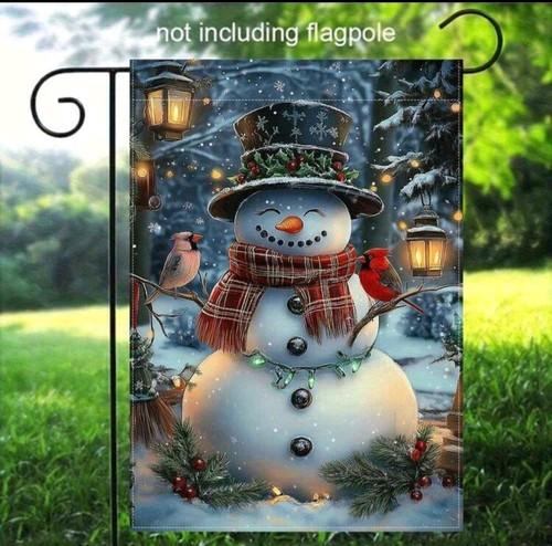 Beautiful 12X18" Adorable Winter Snowman Christmas Garden ag Home Decor JJE DDI GGX