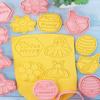 8Pcs Bee Jar Sauce Cookie Cutters Stamp Mold Sweet Honey Chocolate Sauce Snowflake Crisp Fondant Embosser Molds Cake Decor Tools