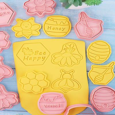 8 шт. формочки для печенья в виде банки с пчелиным соусом, штампованные формы для сладкого медового шоколадного соуса, снежинки, хрустящие формы для помадки, инструменты для декора торта