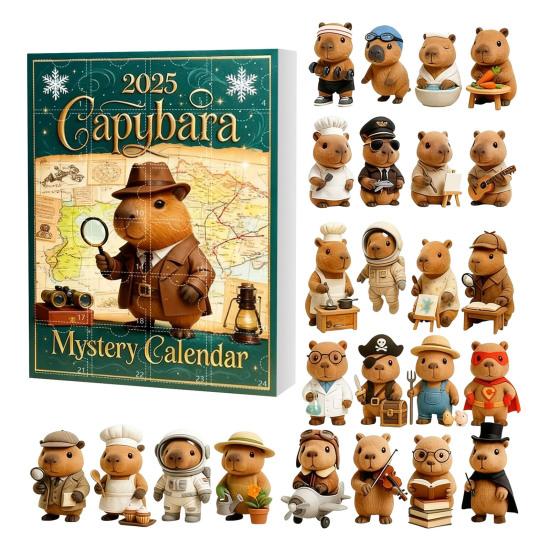 Рождественский кулон в виде мультяшной капибары, 24-дневный рождественский календарь обратного отсчета, праздничный декор