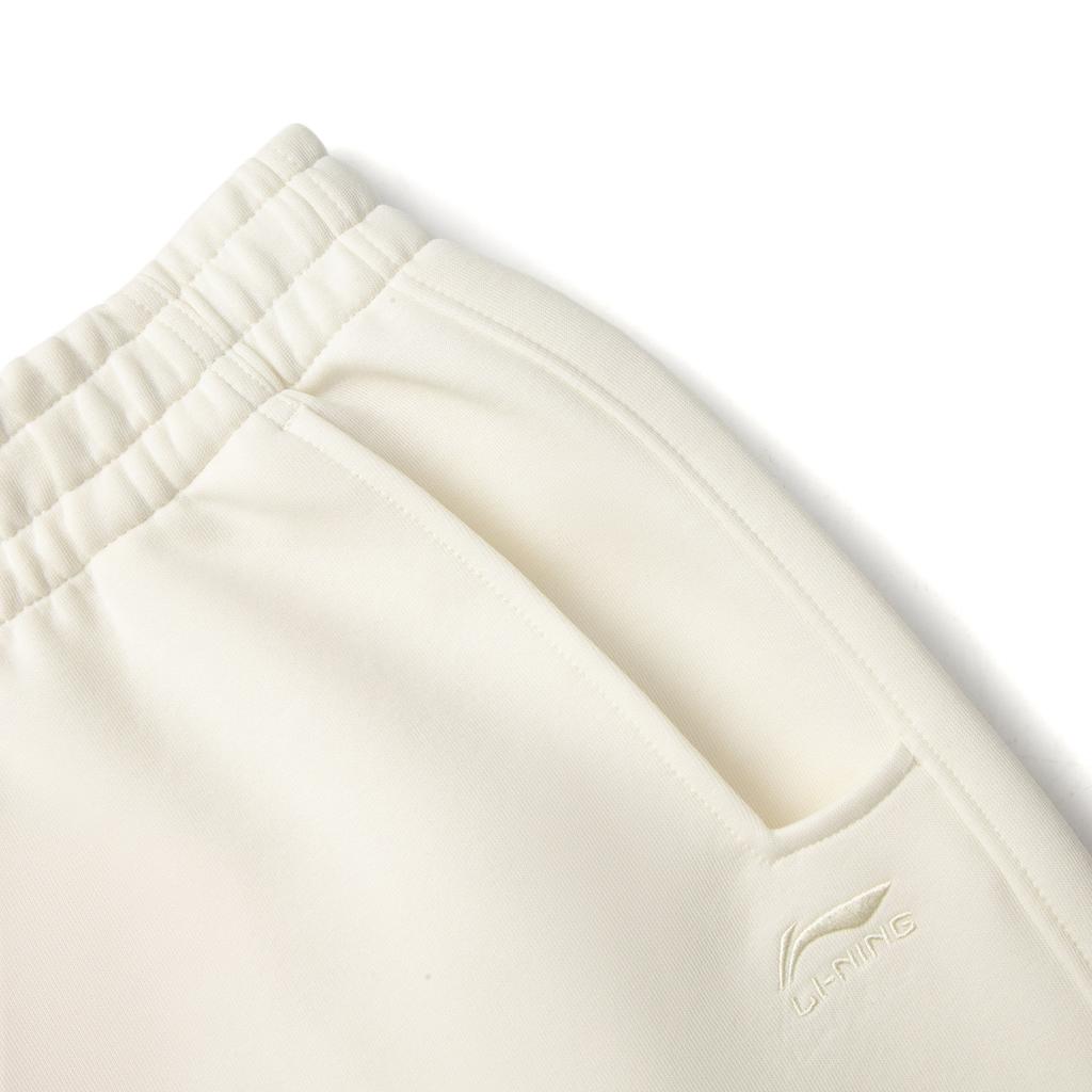 Li Ning Daily Prosperity Series Cny Zodiac Year Прямые трикотажные спортивные брюки средней посадки Женские брюки Off-White AKLV108-3