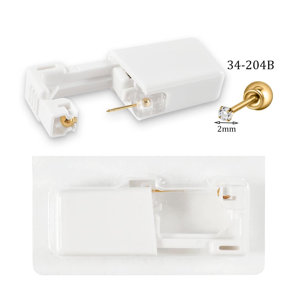 Простой в использовании 24-каратное золотое покрытие Различные хрустальные Безопасный Пистолет для прокола ушей Шарики Комплект Одноразовый Дезинфицирующий Машина для пирсинга ушей Гвоздики