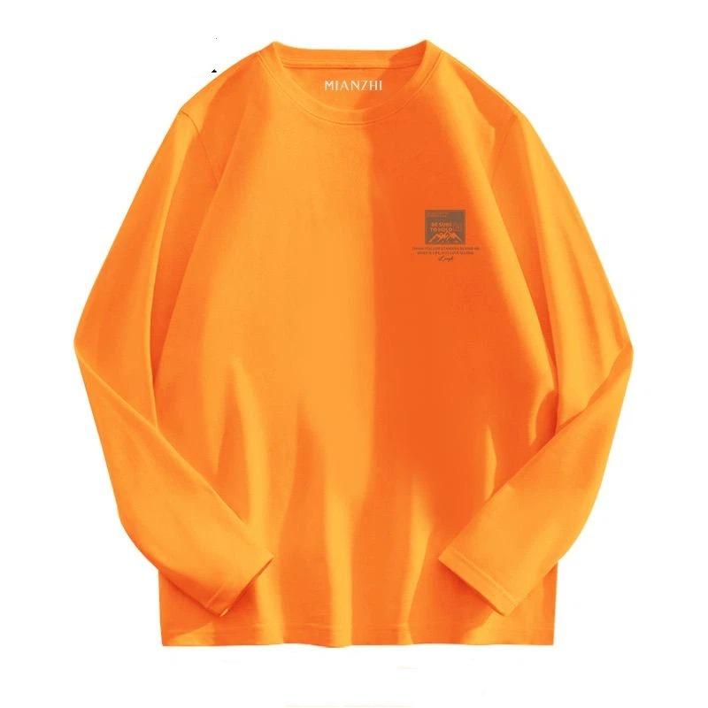 Spring and Autumn Men's New Pure Cotton Long-sleeved T-shirts Loose Trendy Brand Bottoming Shirts Casual Tops