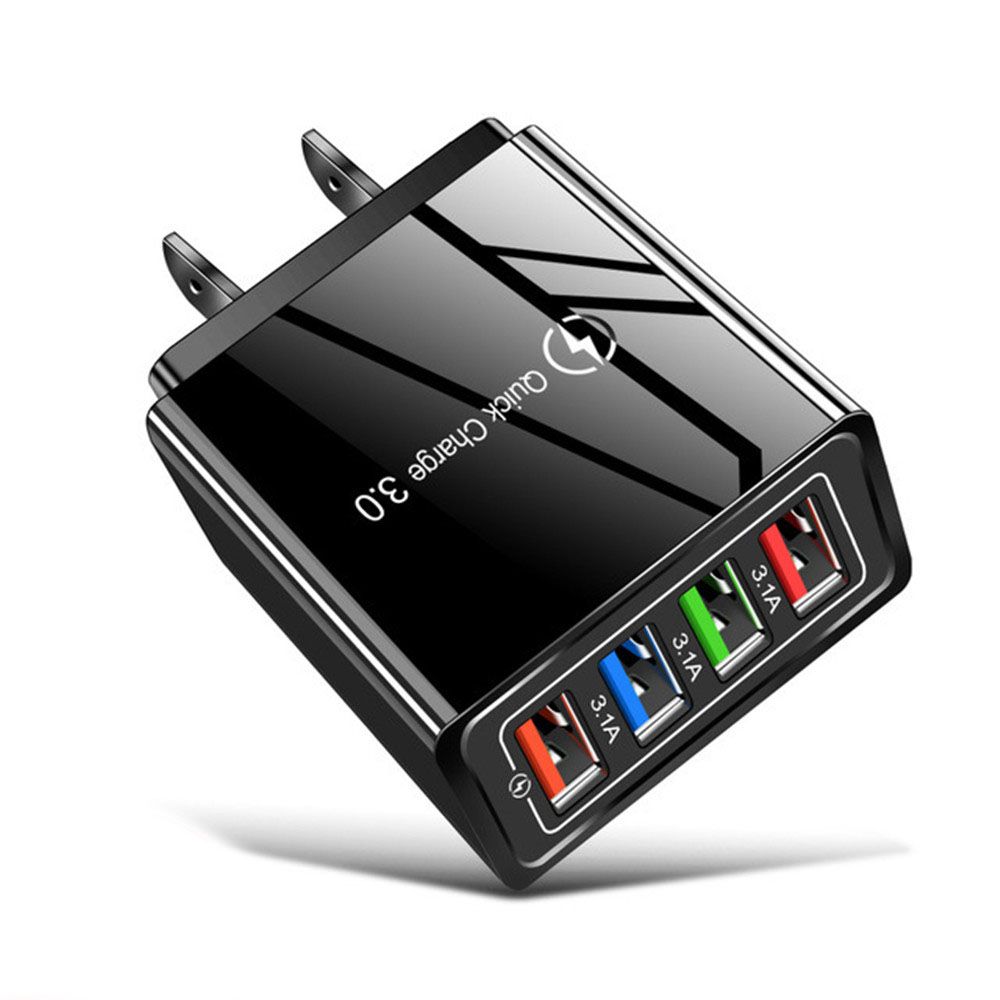 3A Charger Phone Adapter Travel Portable 4-Port USB Charger EU/US Plug Quick Charge