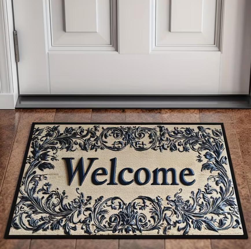 Welcome Mat Funny "Get Naked" Quote Area Rug Non Slip Washable Floor Carpet for Living Room Bedroom Bathroom Home Decoration