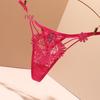 2025 Amorous Red Seamless Transparent Thong - Sexy, Hollow-Outlined T-Pants for Women
