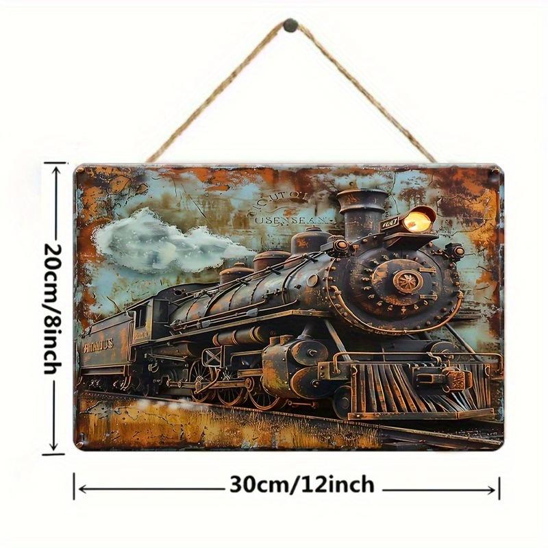 2D плоский деревянный знак 30*20 см винтажный паровоз деревянный декоративный знак, идеально подходит для дома, бара, кафе, офиса или гаража