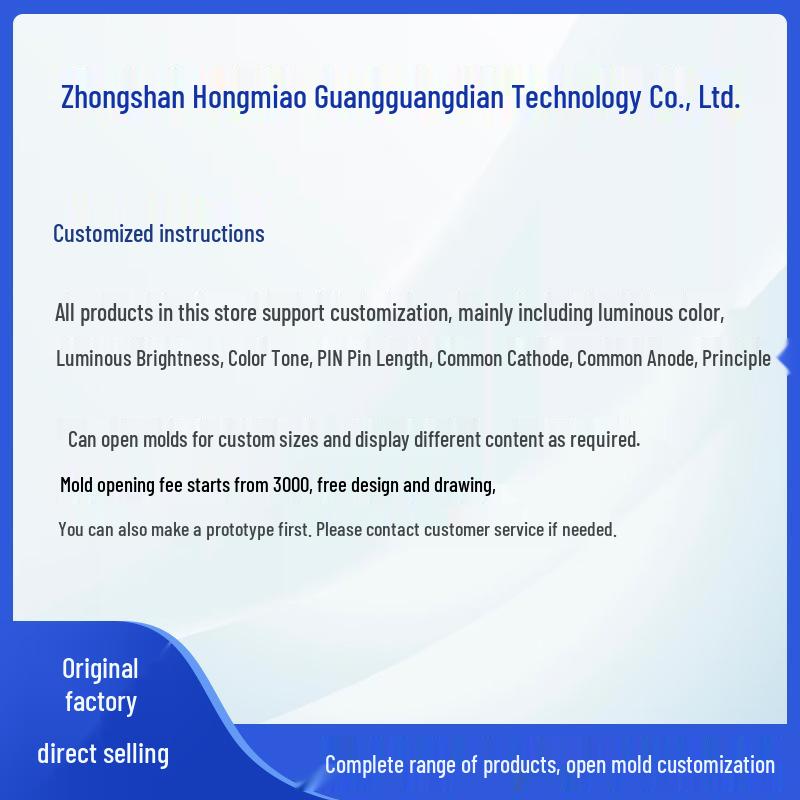 0.4-inch 188 White LED Tube, Few-Pin Common Cathode/Anode, 14MM Shell, Temperature Display