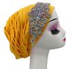 Rhinestones Women's Pleated Turban Hat
