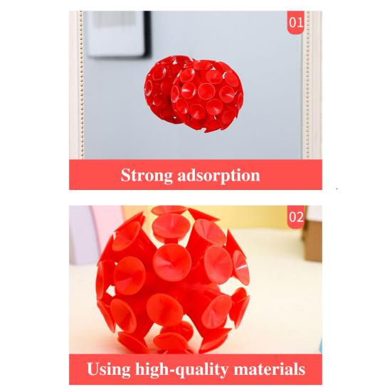 9CM 3D Suction Cup Ball Anxiety Stress Relief TPR Sticky Ball Toss Game
