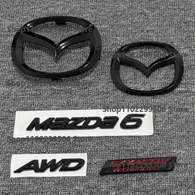 ABS glossy black Car Logo For 2014 2015 2016 2017 2018 2019 MAZDA6 ATENZA Logo Emblem accessories SKYACTIV Badge k1