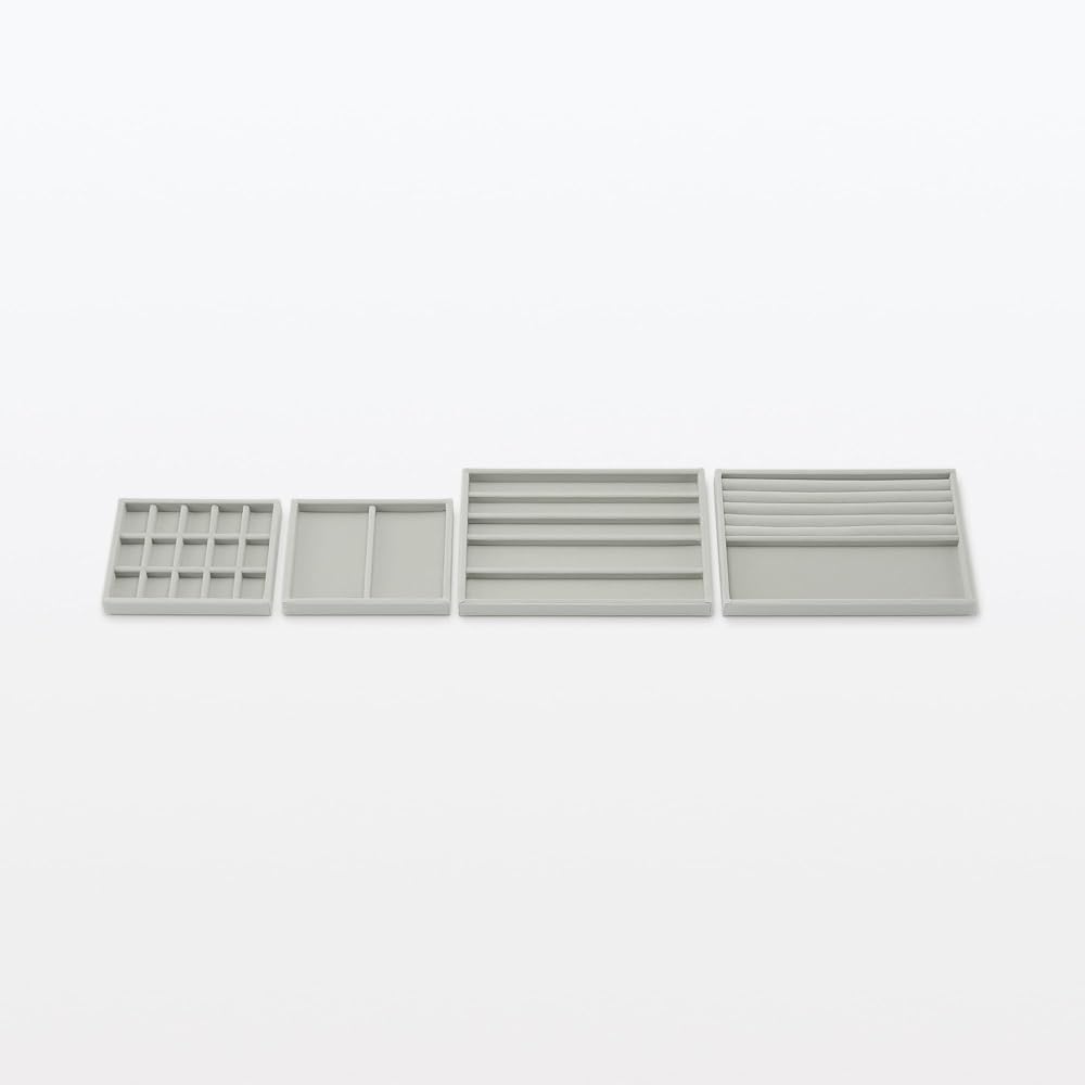 MUJI Stackable Velour Case for Necklaces / Acrylic Case, Gray, 235cm (W) x 155cm (D) x 25cm (H),