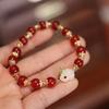 Natural 8MM Red Agate Bead Single Loop Bracelet Female Zodiac Rabbit Bracelet Gift