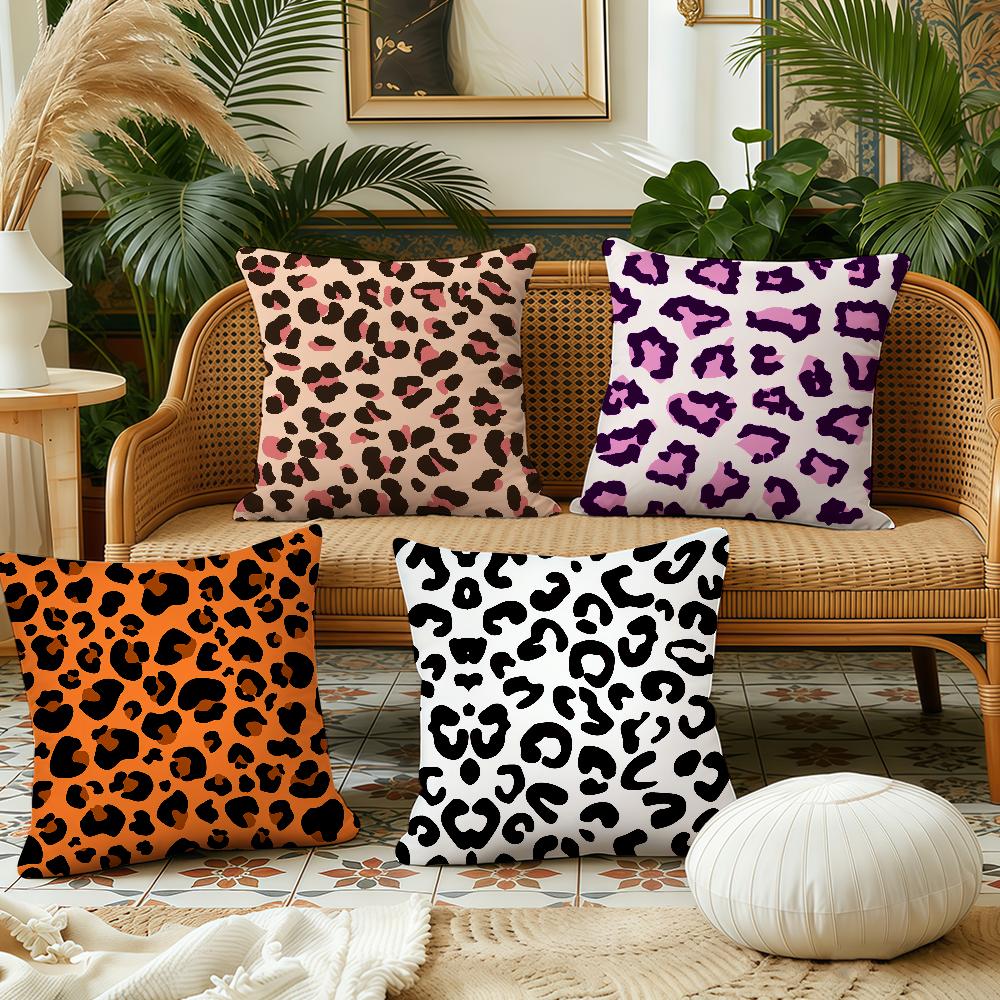 Fashion Leopard Print cushion cover Pillow Case Plush Fabric Soft Double Sided Print Sofa Cushion Cover Throw Pillow Covers